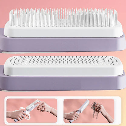 Brosse à cheveux autonettoyante