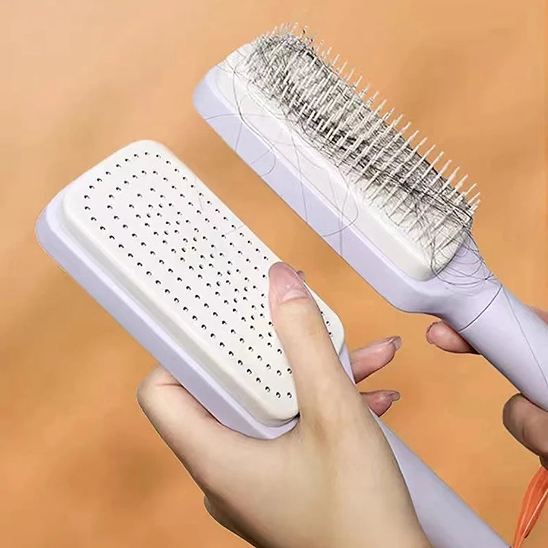 Brosse à cheveux autonettoyante